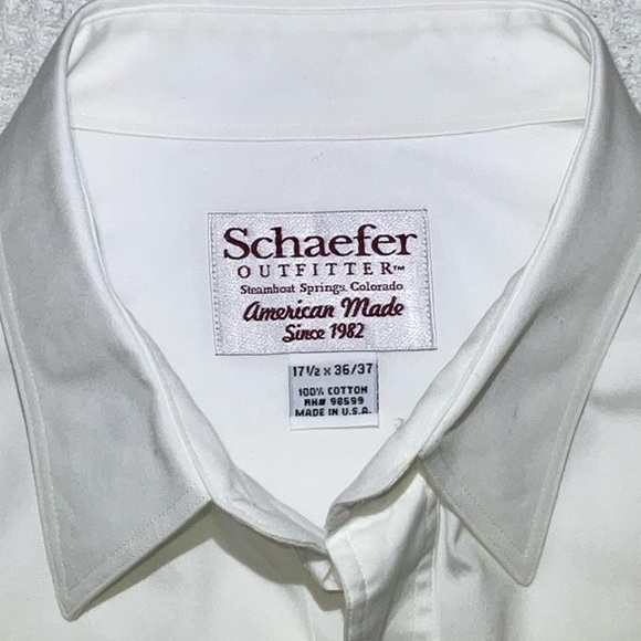 Vintage Schaefer Outfitter, White, Western Button Up Shirt. 17.5 X 36 / 37. - Picture 6 of 14